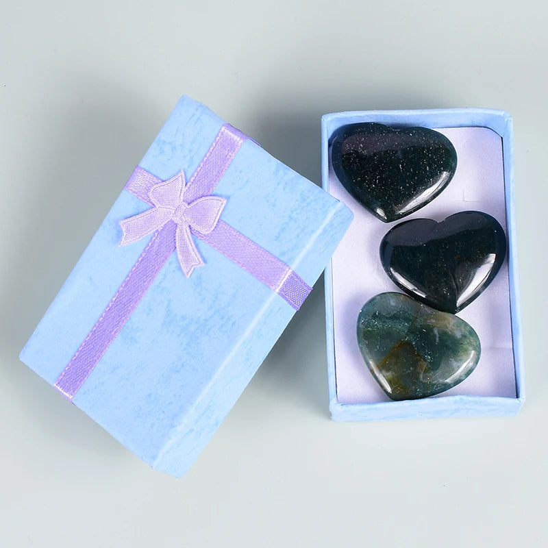 3 Mixed Heart-Shaped Stone Natural