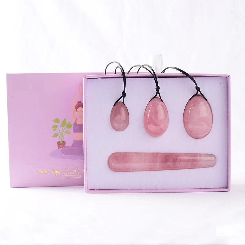 Egg Set 4pc Box Natural Jade