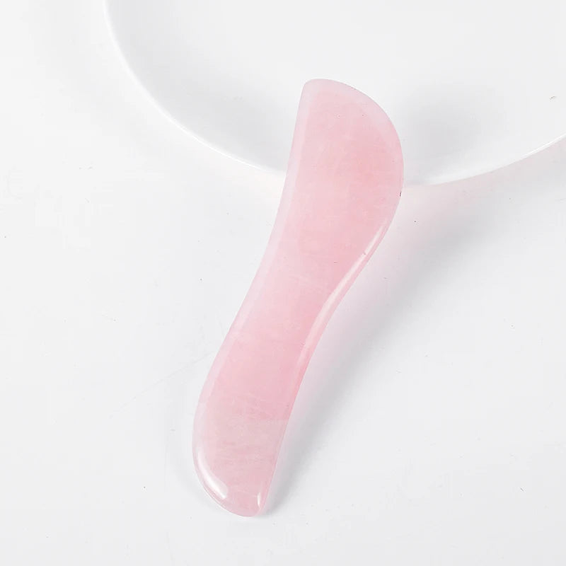 Rose Quartz Gouache Scraper Gua Sha Massage