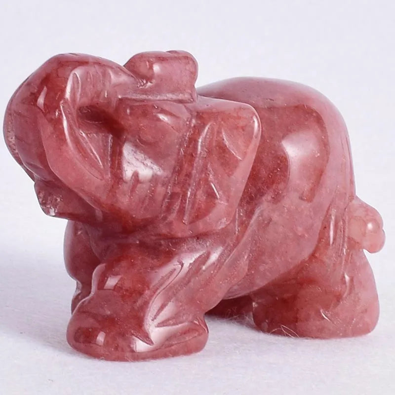 Whosale 2 Inch Jade Crystal Elephant Figurines Craft Hand Carved 100 %