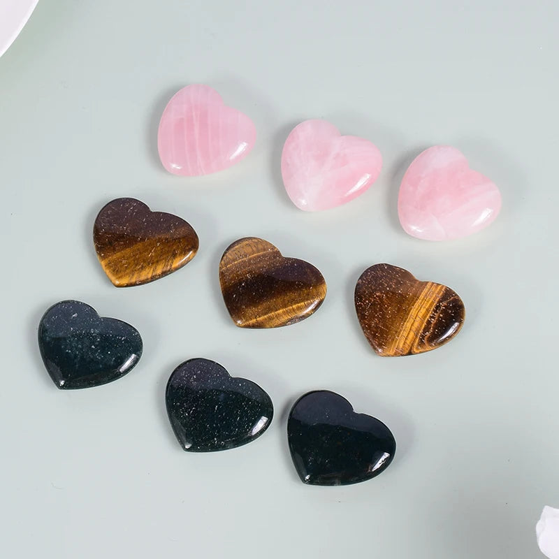 3 Mixed Heart-Shaped Stone Natural