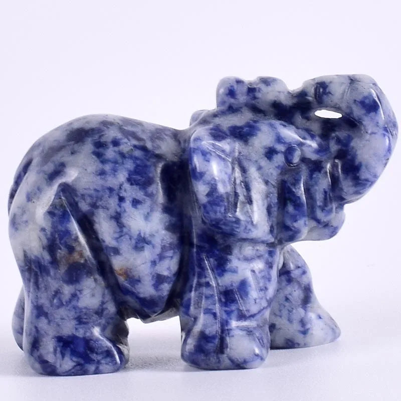 Whosale 2 Inch Jade Crystal Elephant Figurines Craft Hand Carved 100 %