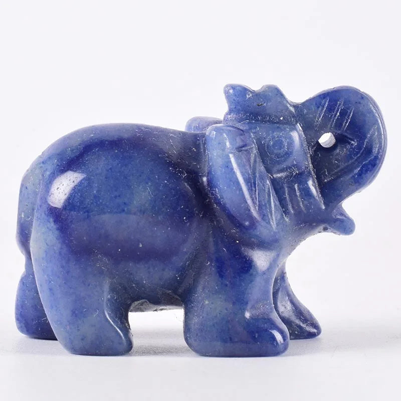 Whosale 2 Inch Jade Crystal Elephant Figurines Craft Hand Carved 100 %