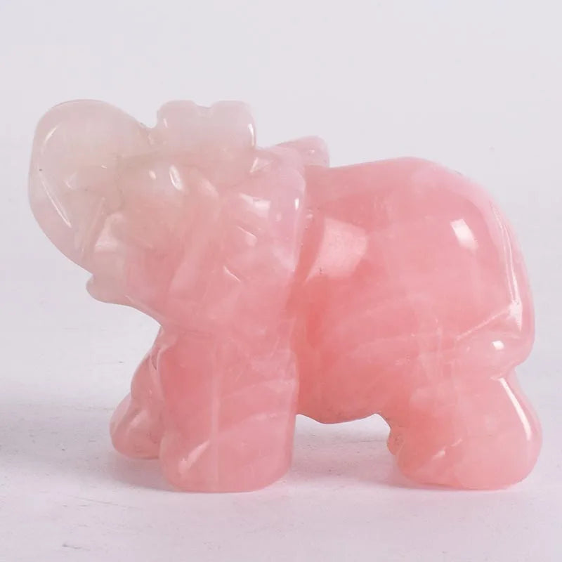 Whosale 2 Inch Jade Crystal Elephant Figurines Craft Hand Carved 100 %