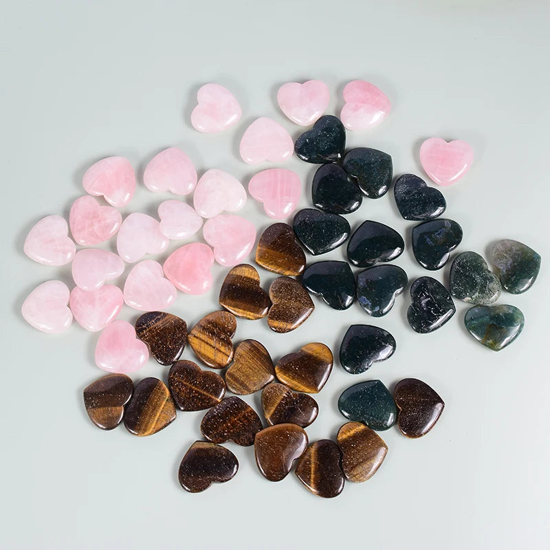 3 Mixed Heart-Shaped Stone Natural