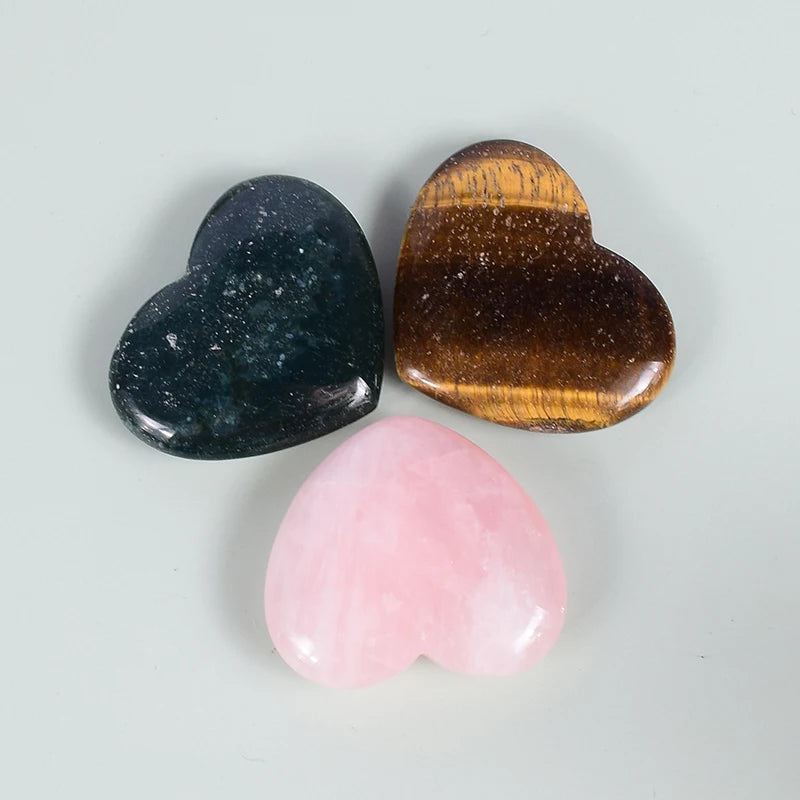 3 Mixed Heart-Shaped Stone Natural