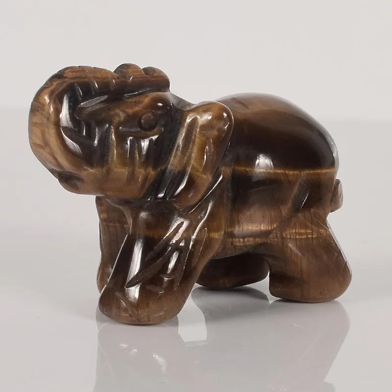 Whosale 2 Inch Jade Crystal Elephant Figurines Craft Hand Carved 100 %