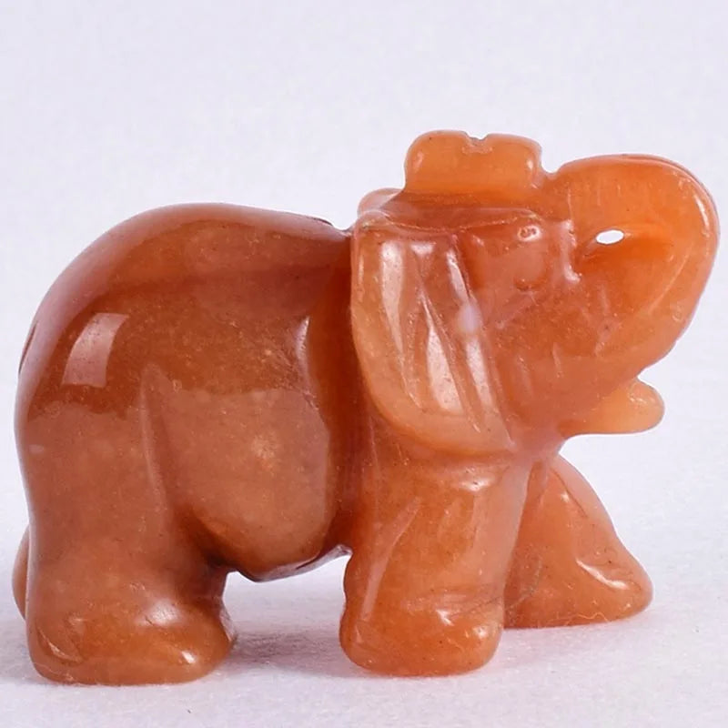 Whosale 2 Inch Jade Crystal Elephant Figurines Craft Hand Carved 100 %