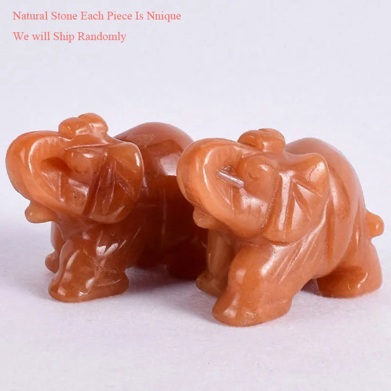 Whosale 2 Inch Jade Crystal Elephant Figurines Craft Hand Carved 100 %