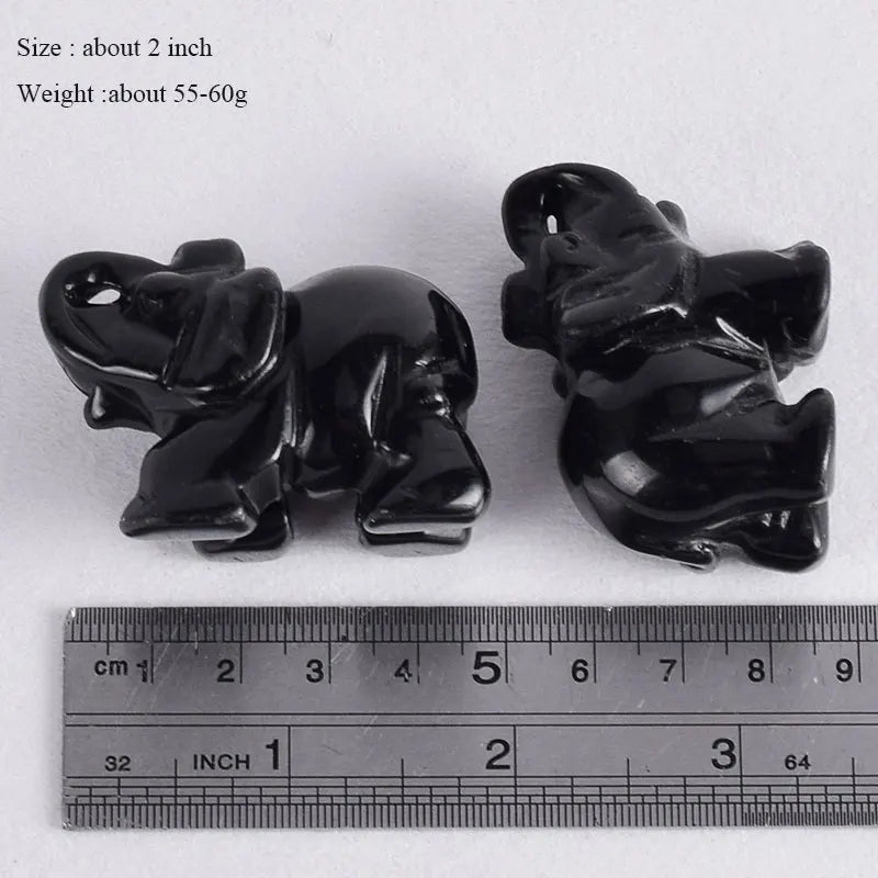 Whosale 2 Inch Jade Crystal Elephant Figurines Craft Hand Carved 100 %