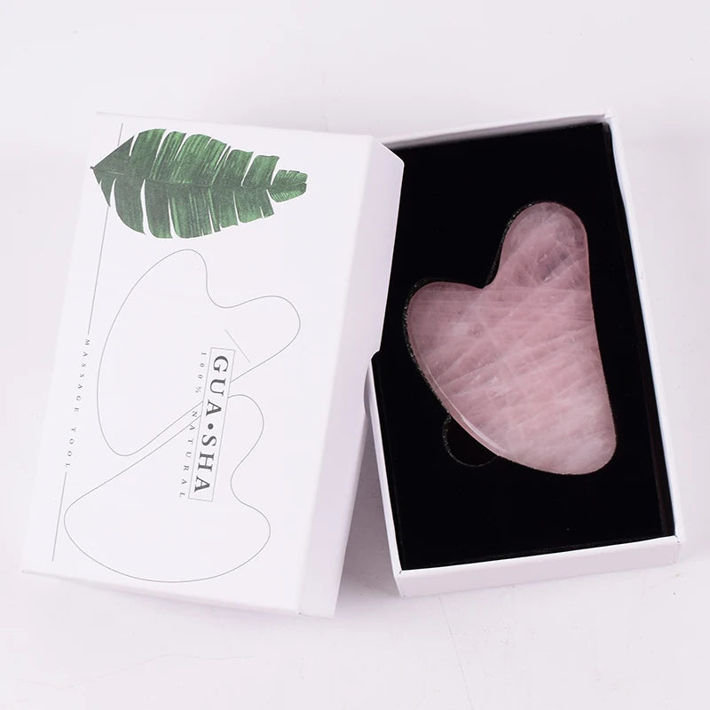 Face Care Massage Roller Natural Rose Quartz Gua Sha