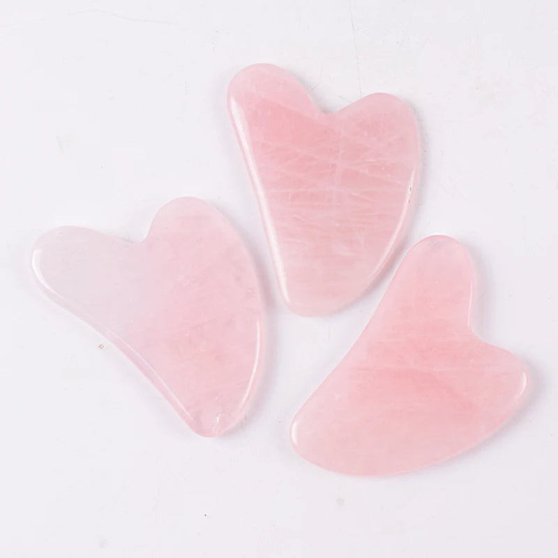 Face Care Massage Roller Natural Rose Quartz Gua Sha