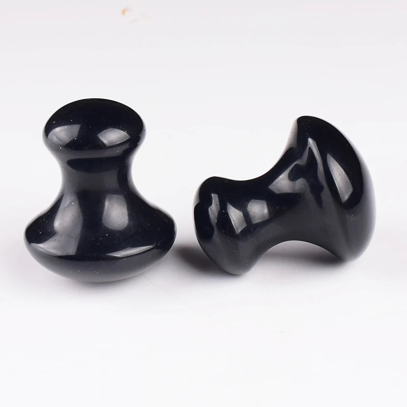 Obsidian Mushroom Face Care Gua Sha Tool Natural Stone