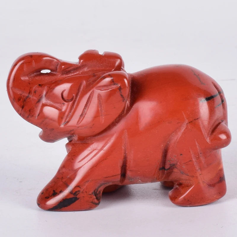 Whosale 2 Inch Jade Crystal Elephant Figurines Craft Hand Carved 100 %