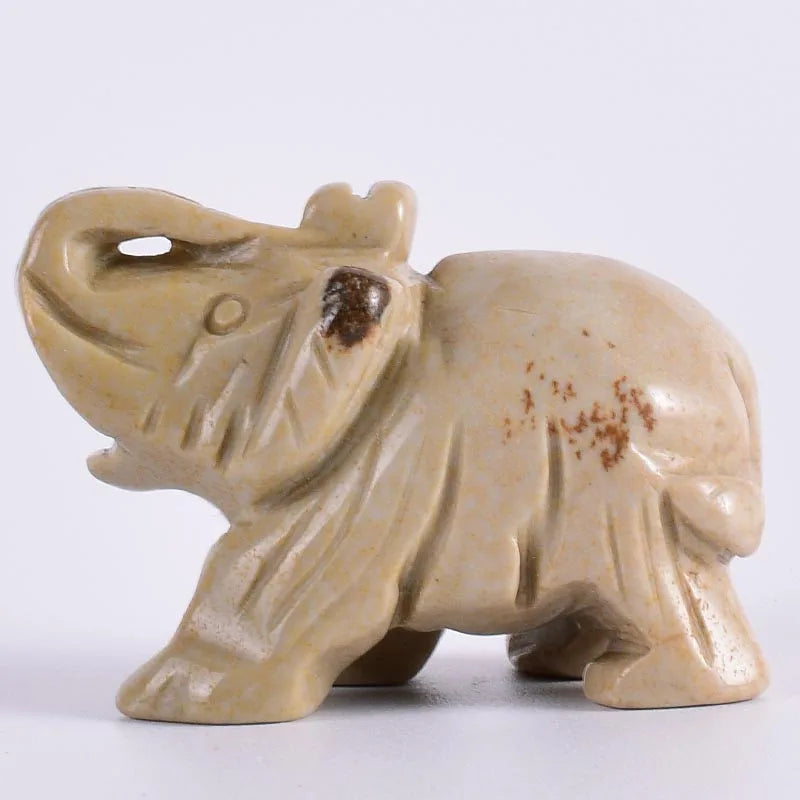 Whosale 2 Inch Jade Crystal Elephant Figurines Craft Hand Carved 100 %