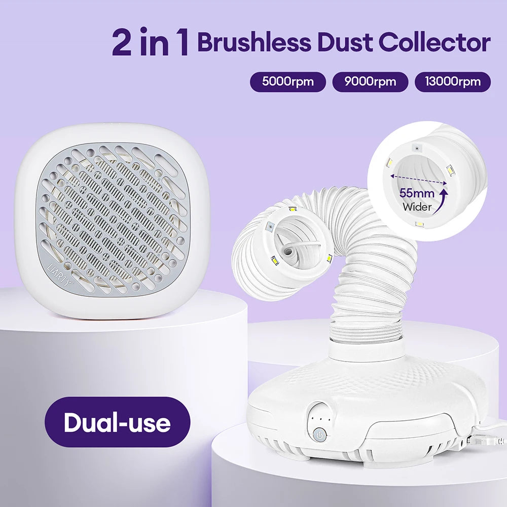 130W Super Suction Brushless Nail Dust