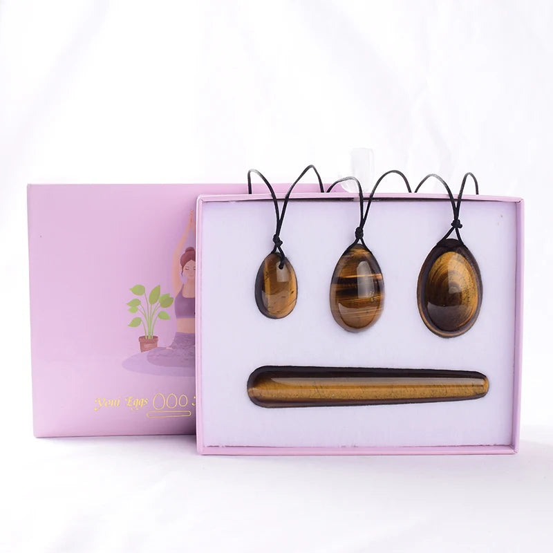 Egg Set 4pc Box Natural Jade