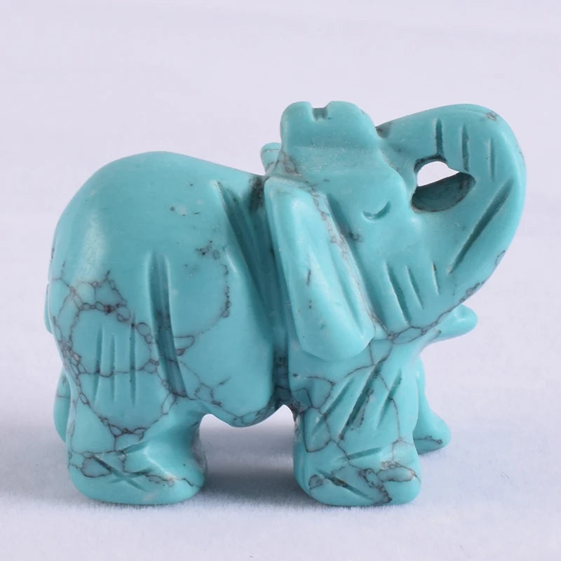 Whosale 2 Inch Jade Crystal Elephant Figurines Craft Hand Carved 100 %