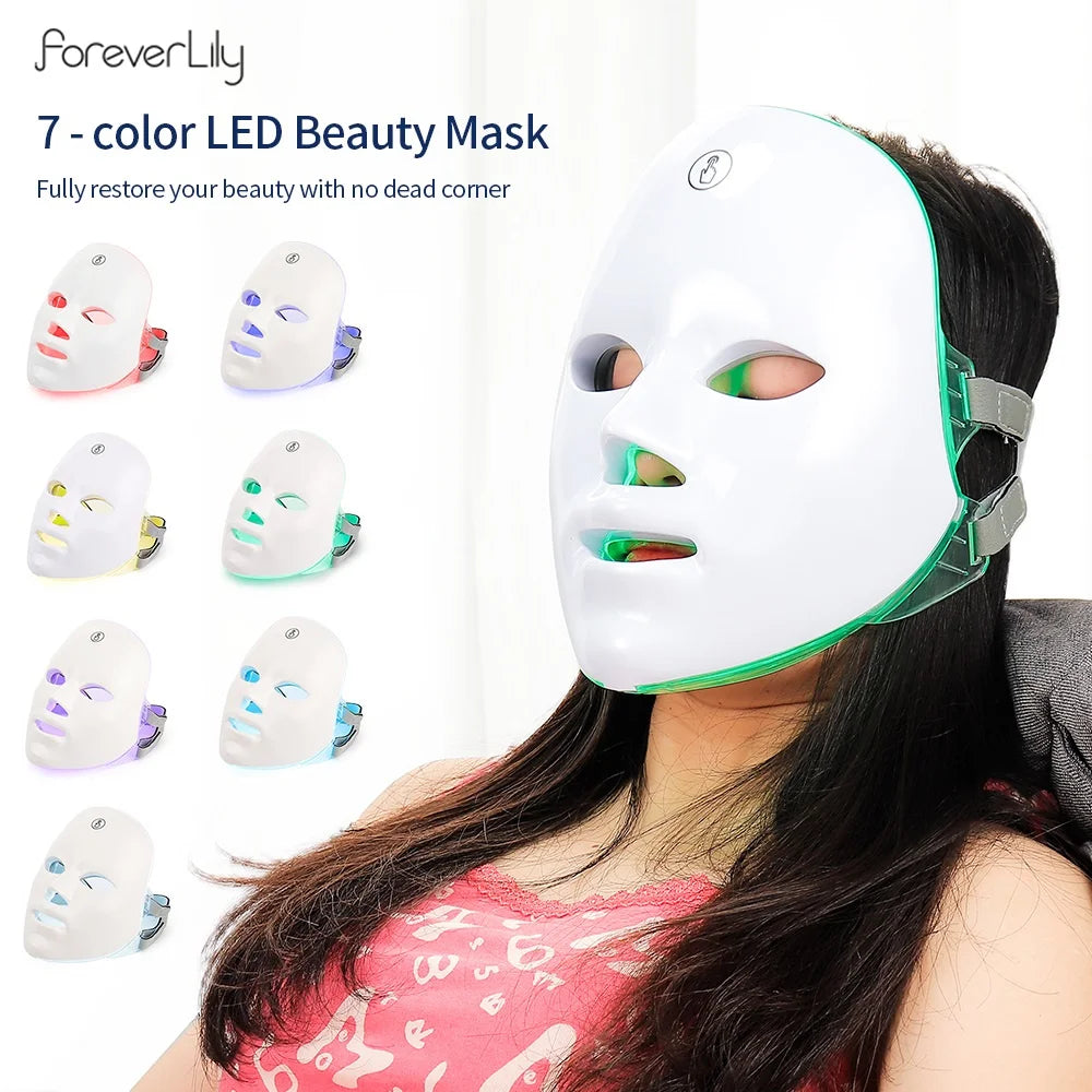 7 Colors Photon Facial LED Mask Red Light Therapy