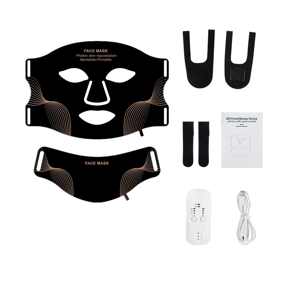 Silicone LED Mask Face With Neck 7 Colors