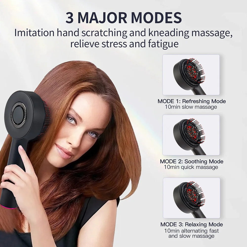 Electric Massage Comb Vibration Red Light Therapy