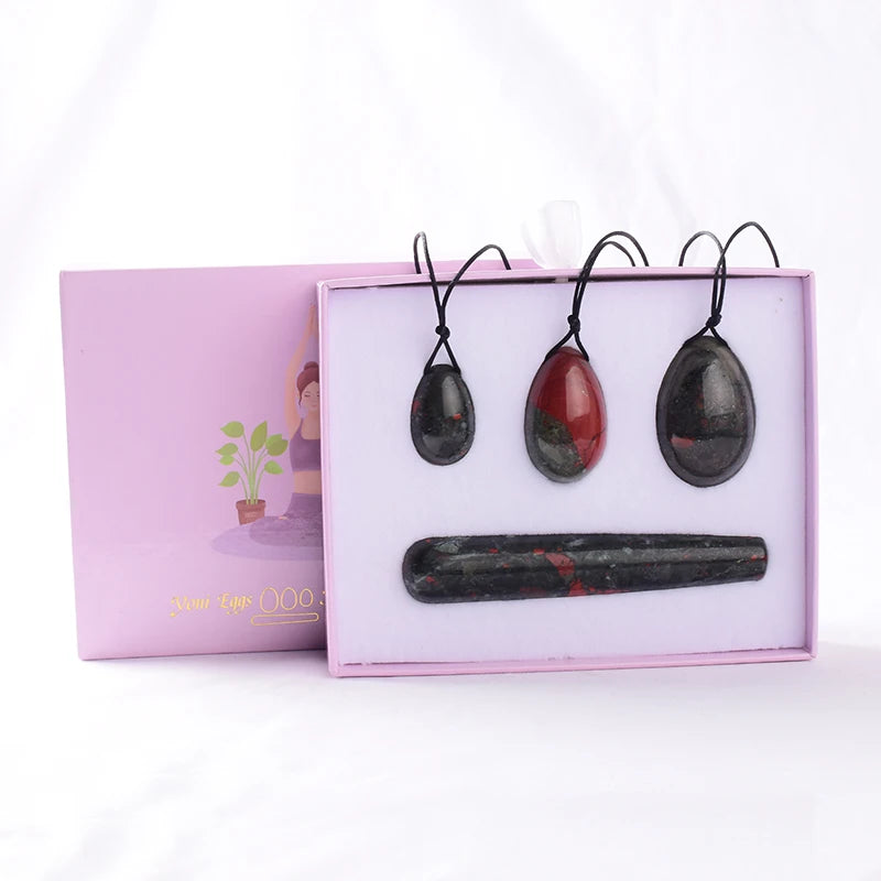 Egg Set 4pc Box Natural Jade