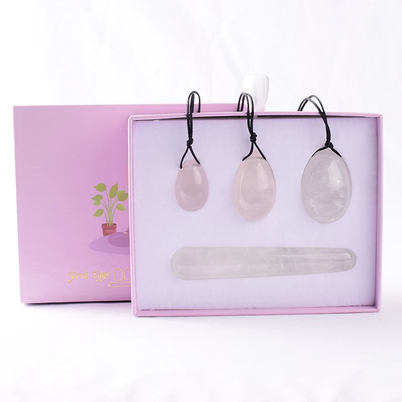 Egg Set 4pc Box Natural Jade