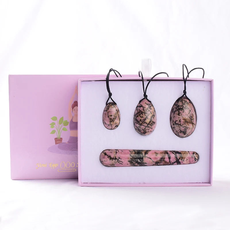 Egg Set 4pc Box Natural Jade