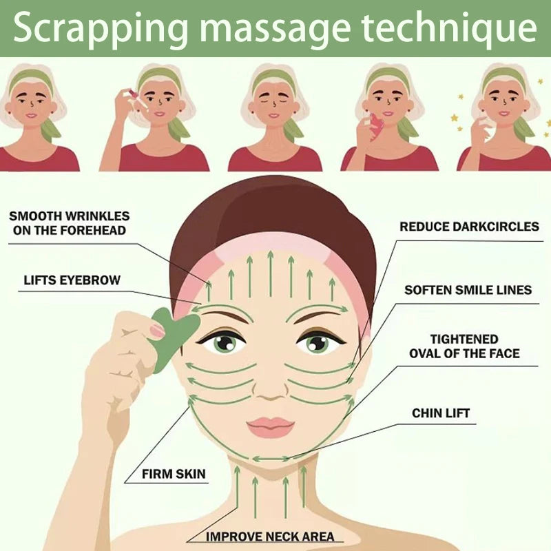 100% Natural Jade Stone Gua Sha Skin Massager