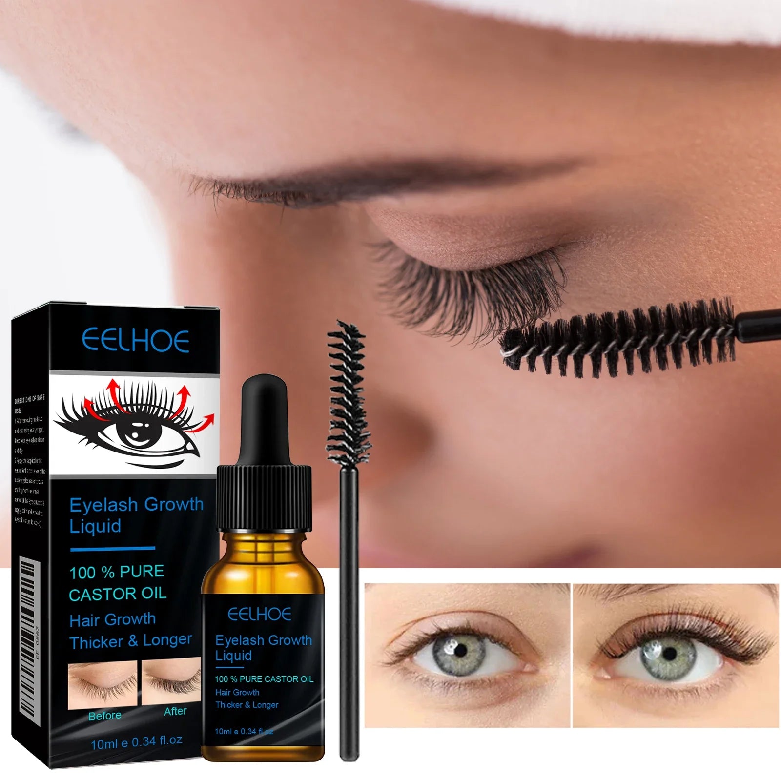 Eyebrows Natural Thick Slender Curl Curl Moist Natural Castor