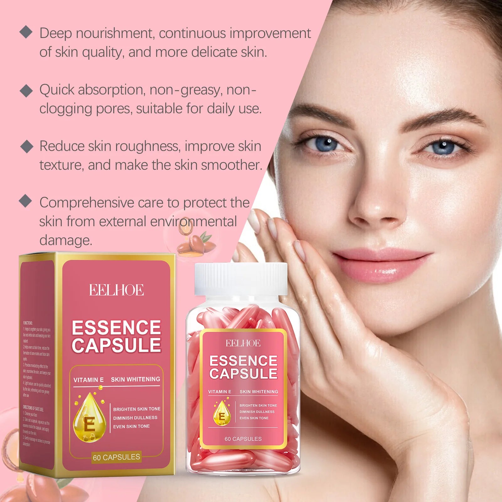 60Pcs Hyaluronic Acid Capsules Essence