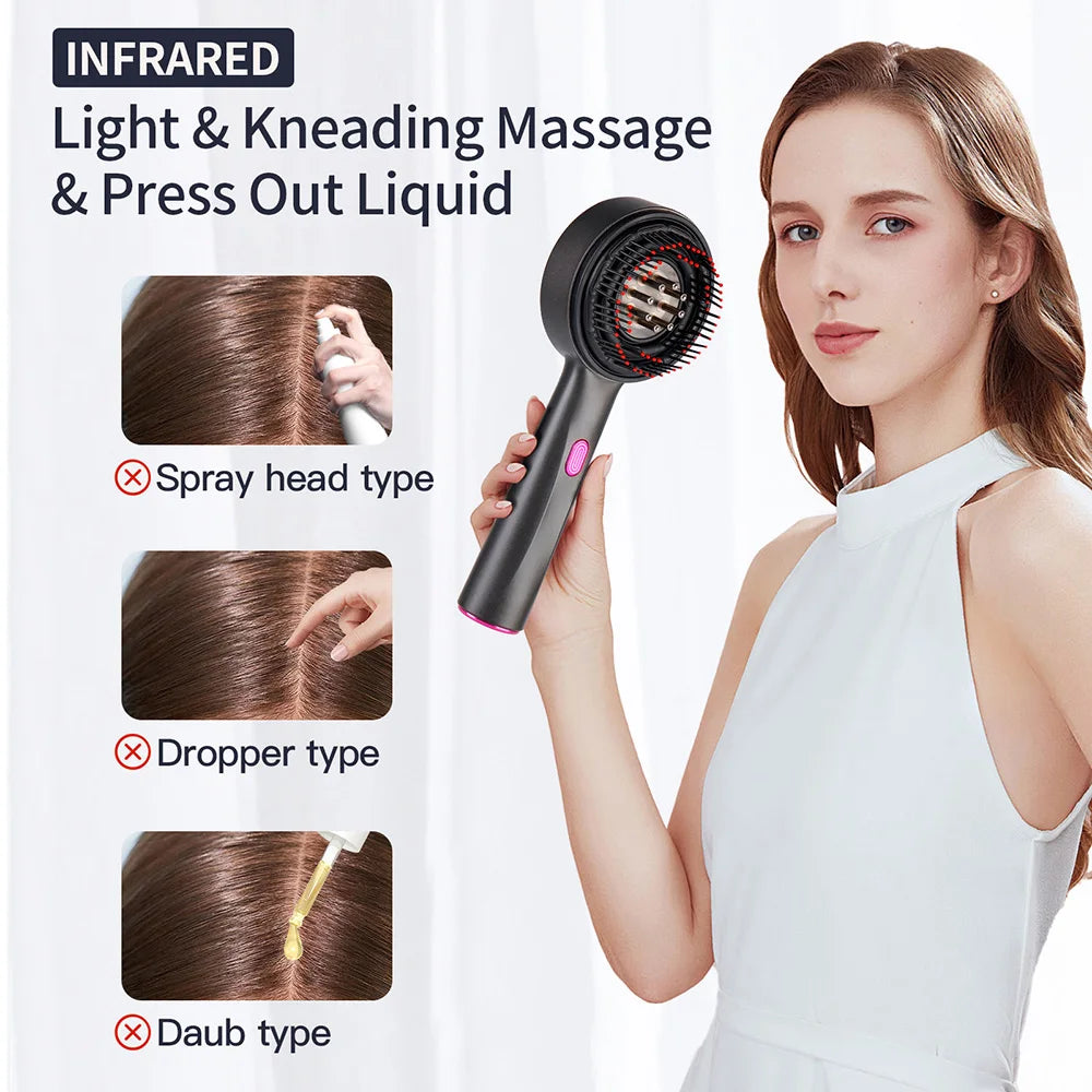 Electric Massage Comb Vibration Red Light Therapy