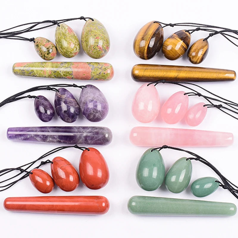 Egg Set 4pc Box Natural Jade