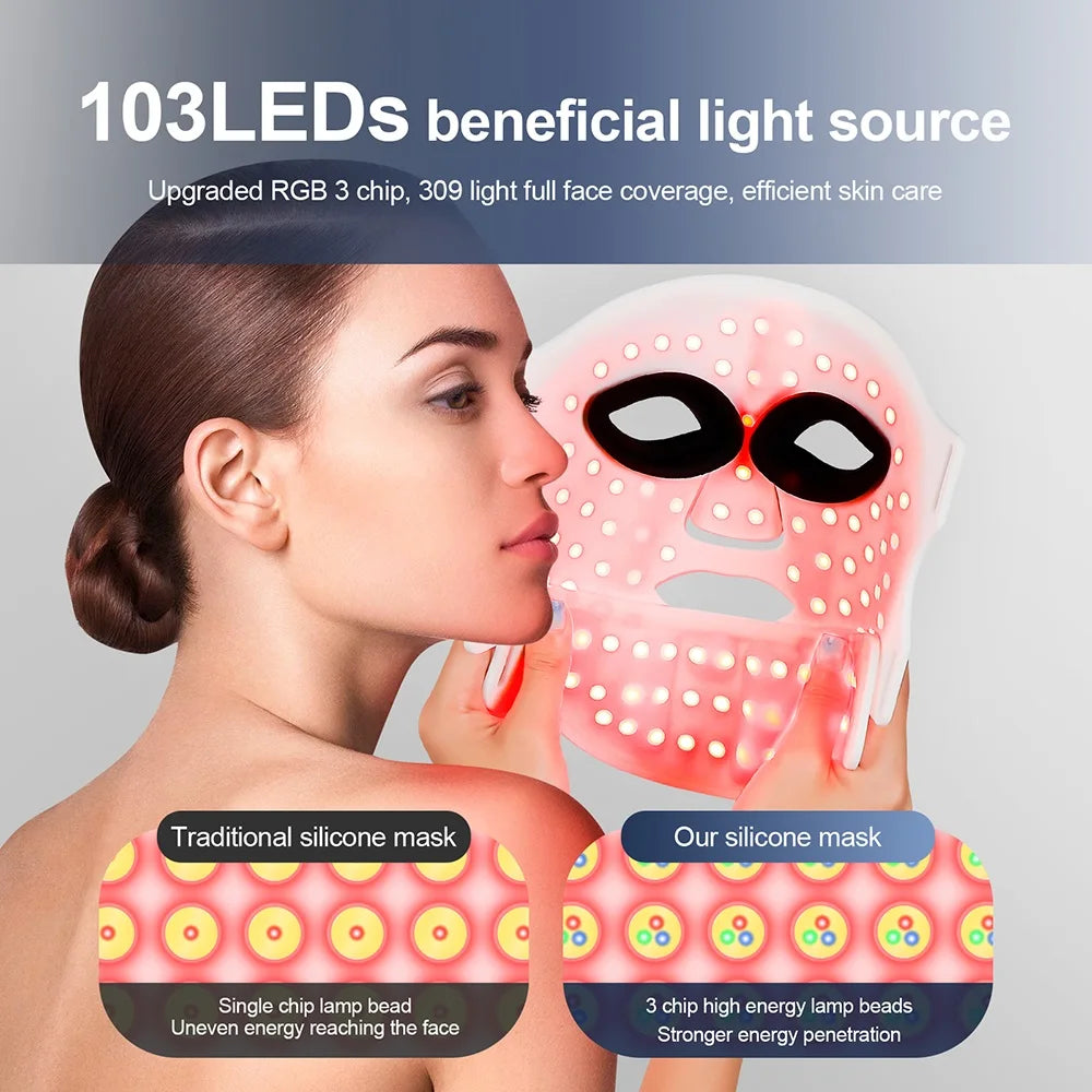 Silicone LED Mask Face With Neck 7 Colors