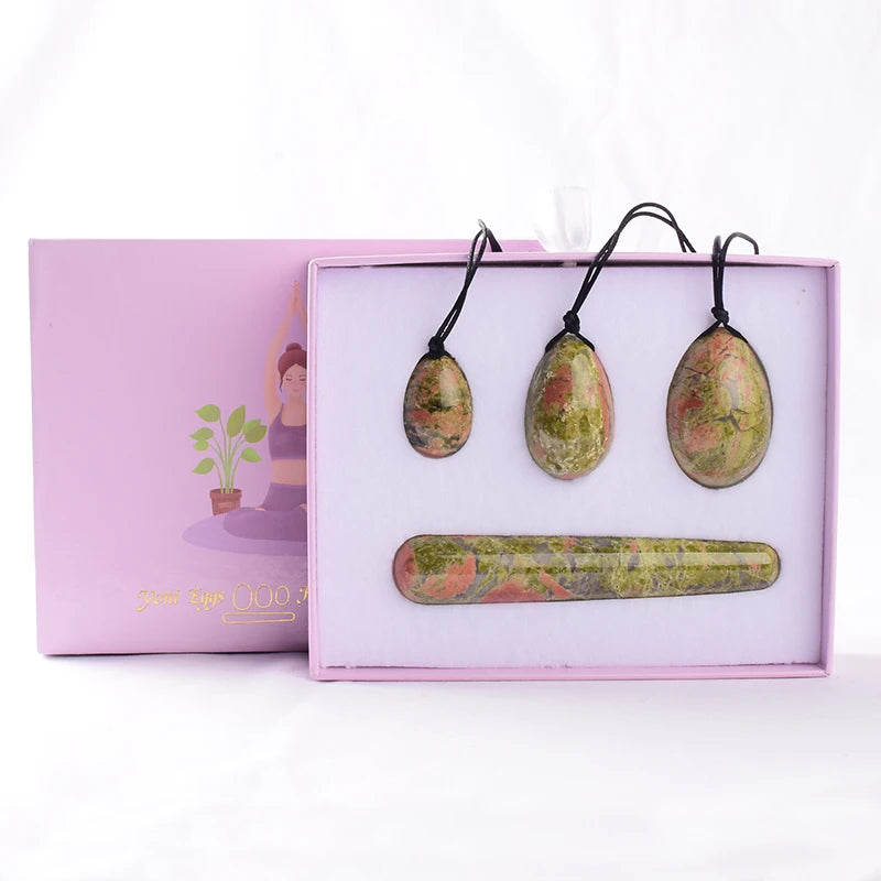 Egg Set 4pc Box Natural Jade