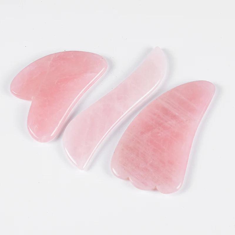 Rose Quartz Gouache Scraper Gua Sha Massage