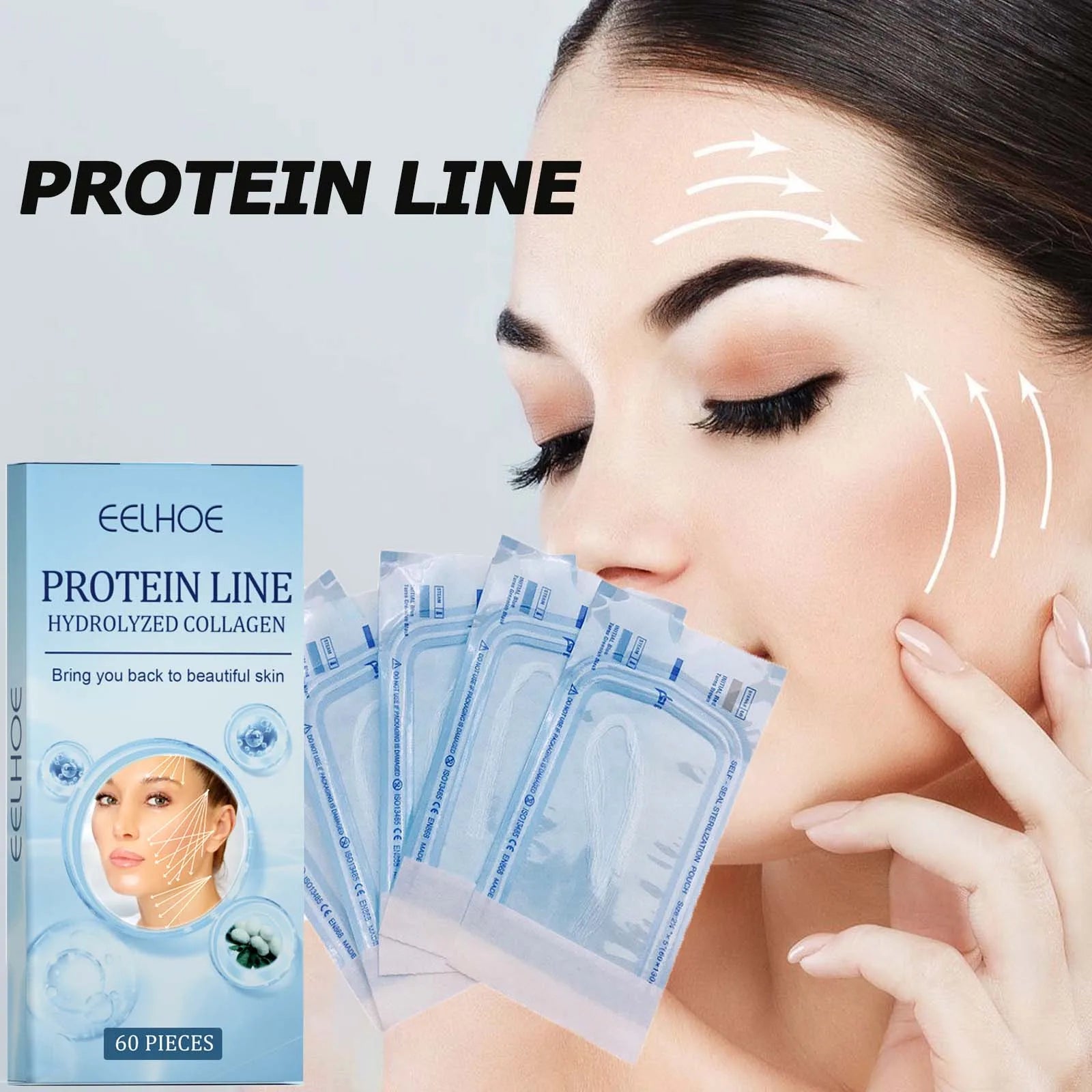60Pcs Gold Protein Line Fade