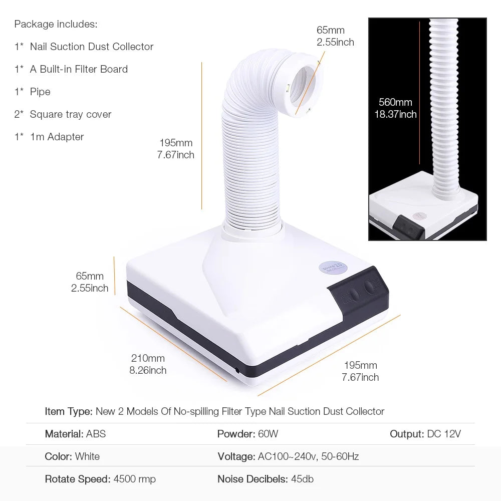 60W Double Use Nail Dust Collector