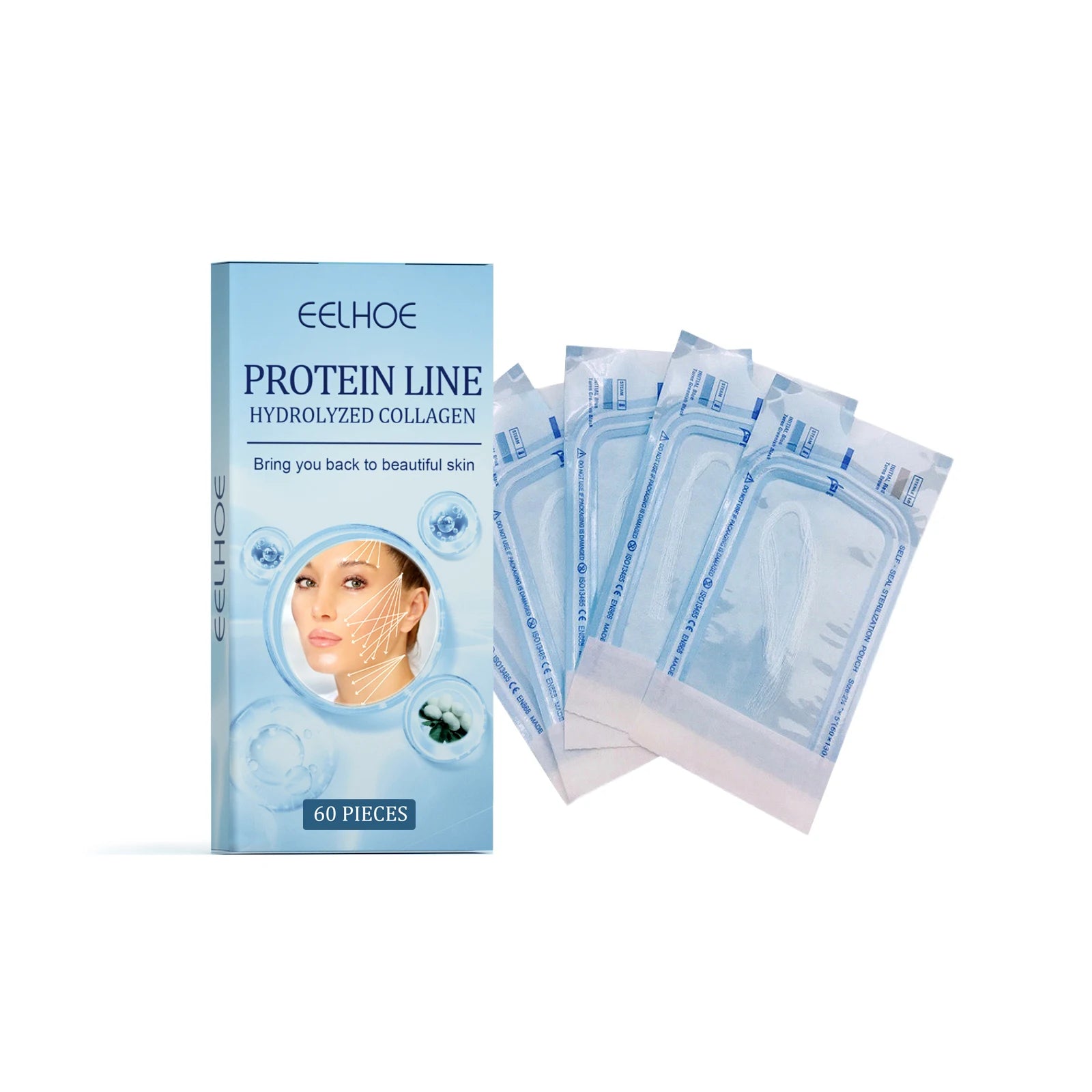60Pcs Gold Protein Line Fade