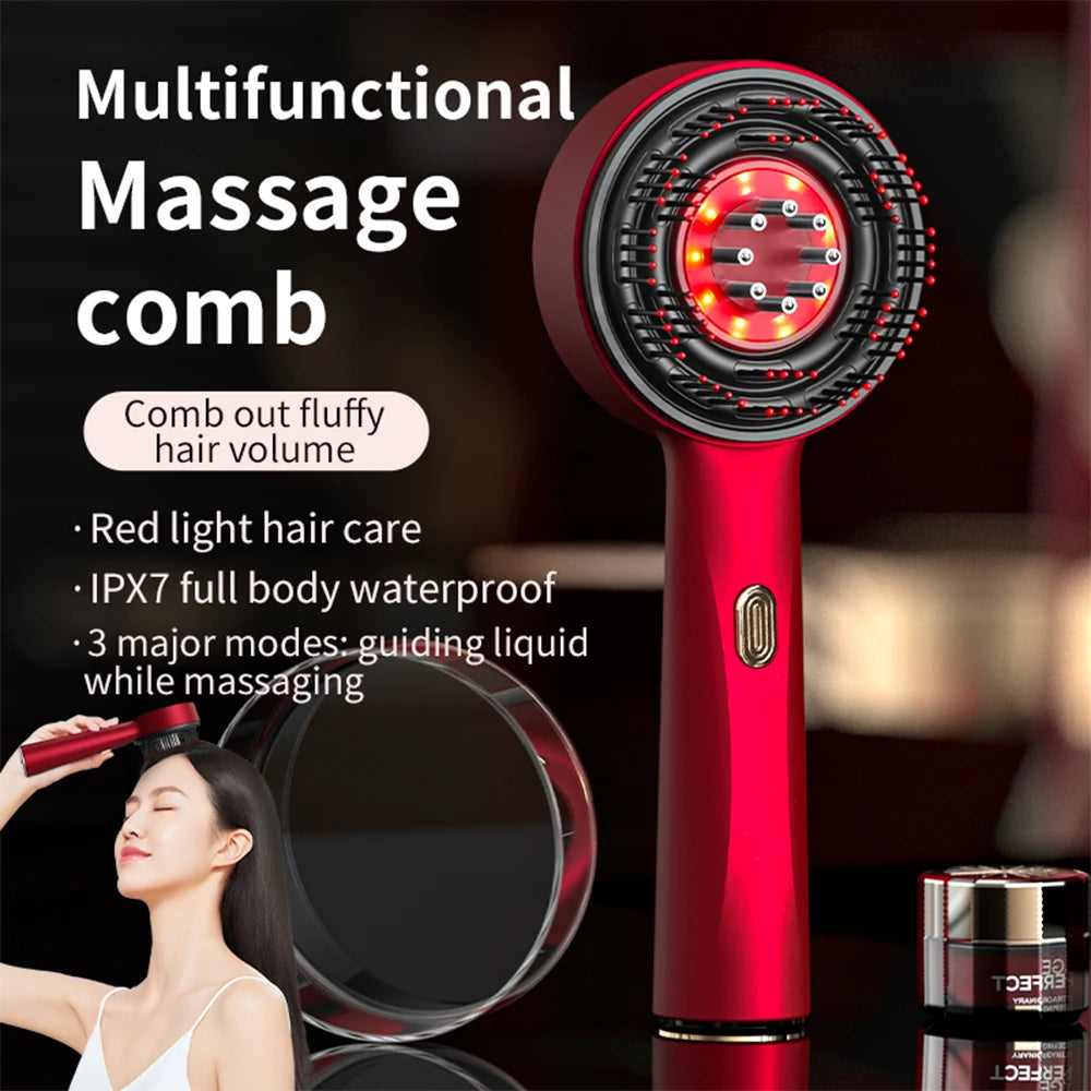 Electric Massage Comb Vibration Red Light Therapy