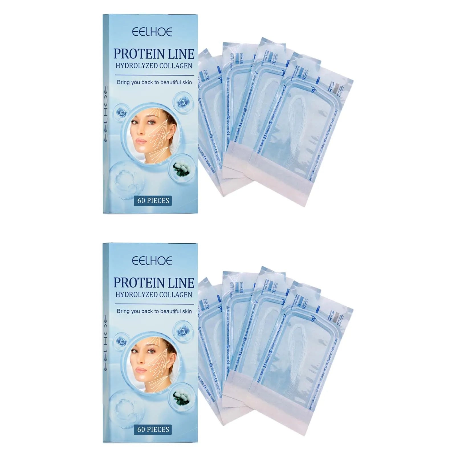 60Pcs Gold Protein Line Fade