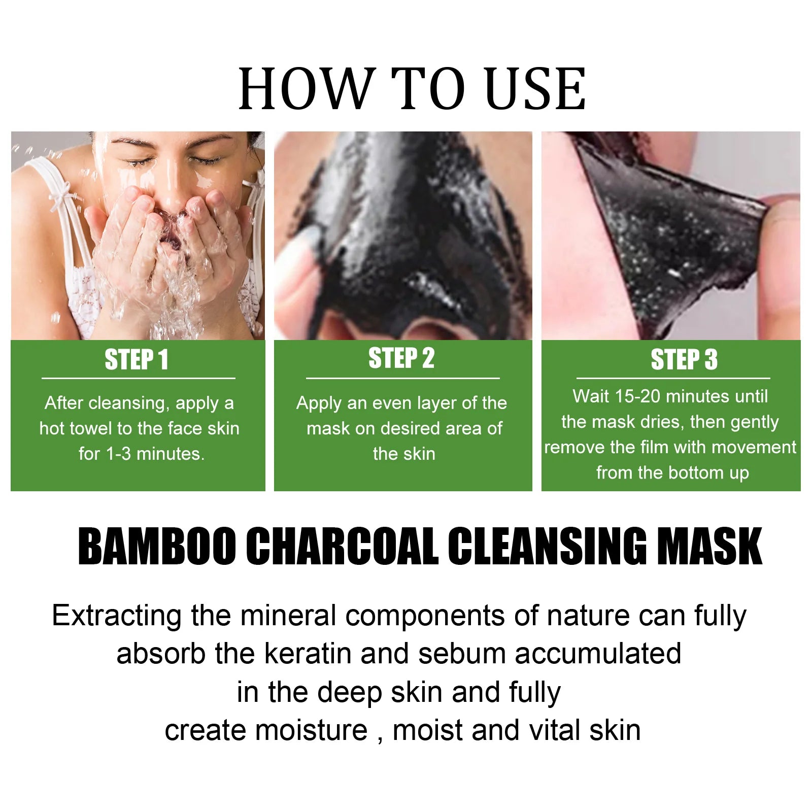 Bamboo Charcoal Facial Blackhead Remover Mask