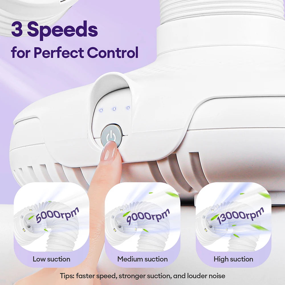 130W Super Suction Brushless Nail Dust