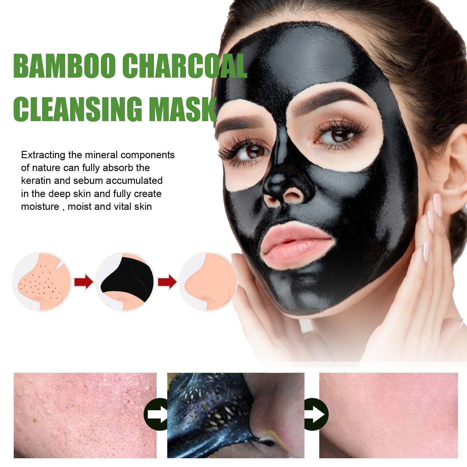 Bamboo Charcoal Facial Blackhead Remover Mask