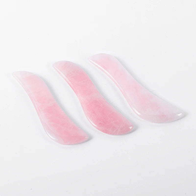 Rose Quartz Gouache Scraper Gua Sha Massage