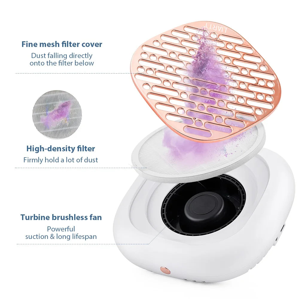 130W Super Suction Brushless Nail Dust Collector