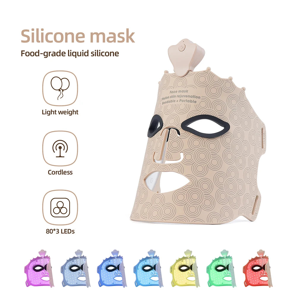 7 Colors Photon Silicone Face LED Mask 3D
