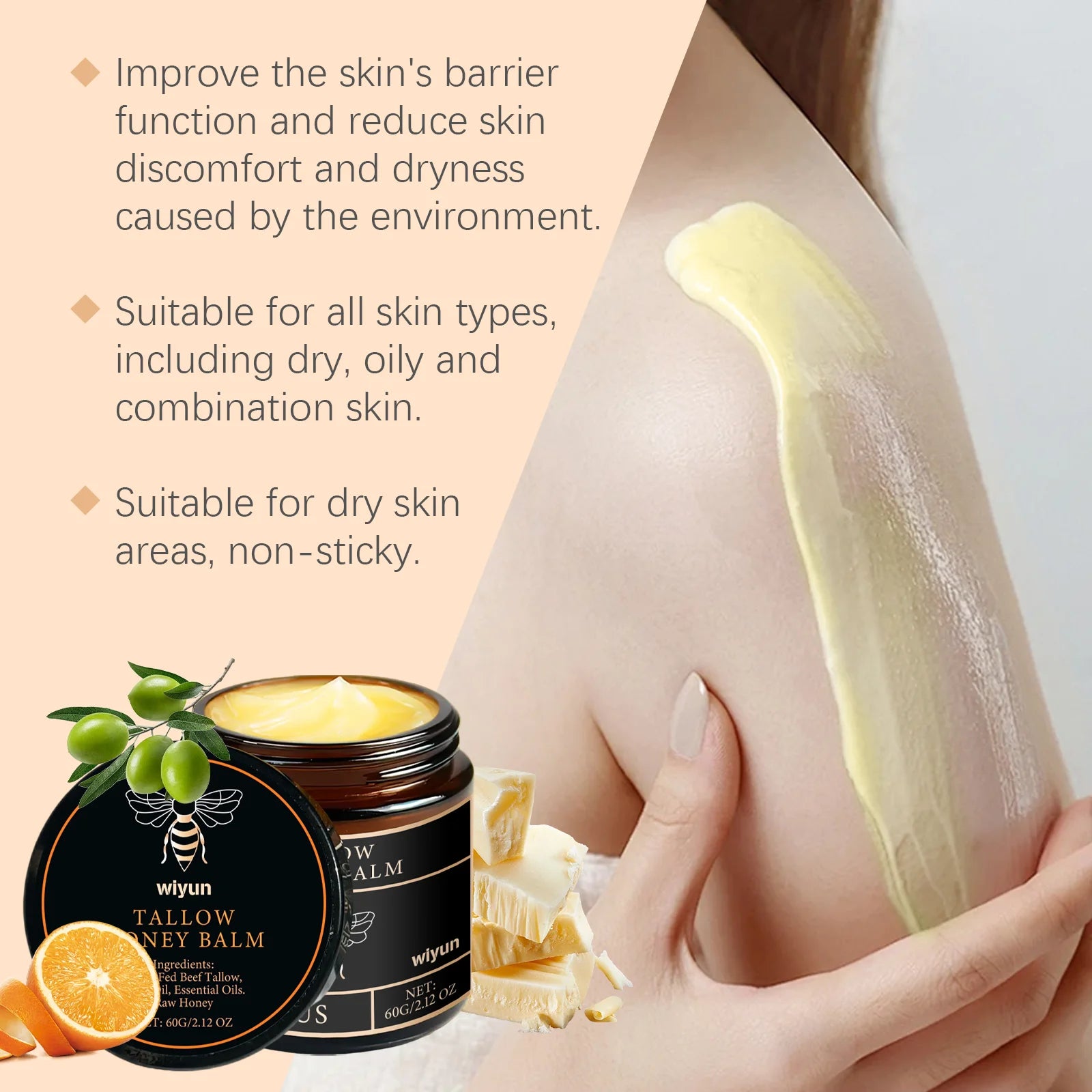 Beef Tallow Honey Cream