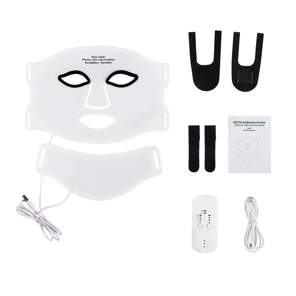 Silicone LED Mask Face With Neck 7 Colors