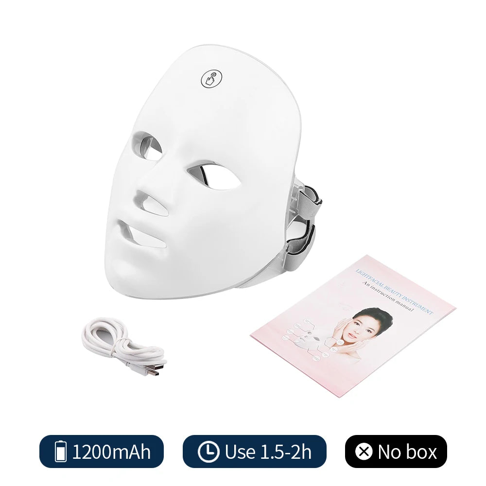 7 Colors Photon Facial LED Mask Red Light Therapy